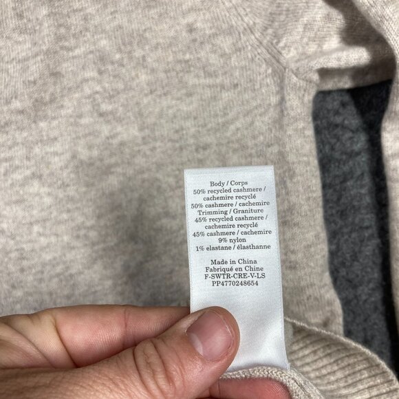 Everlane Cashmere V-Neck Sweater Womens XS Extra Small Beige Long Sleeve - Picture 7 of 10